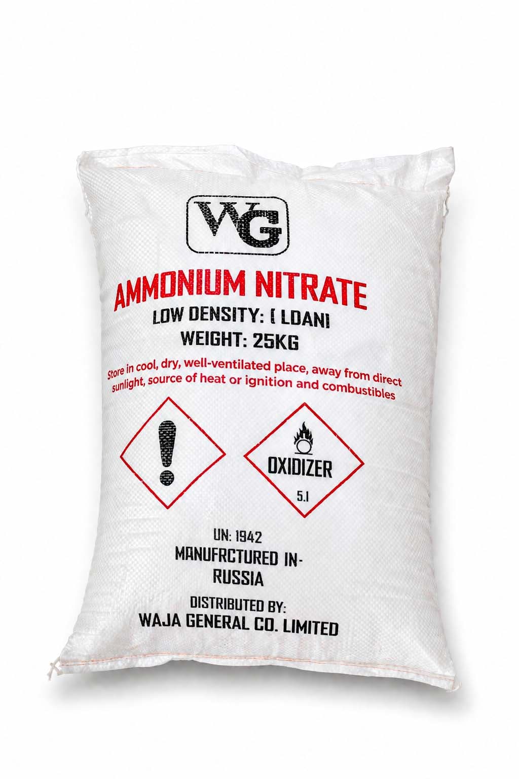 Ammonium nitrate 25 kg bulk stock bag