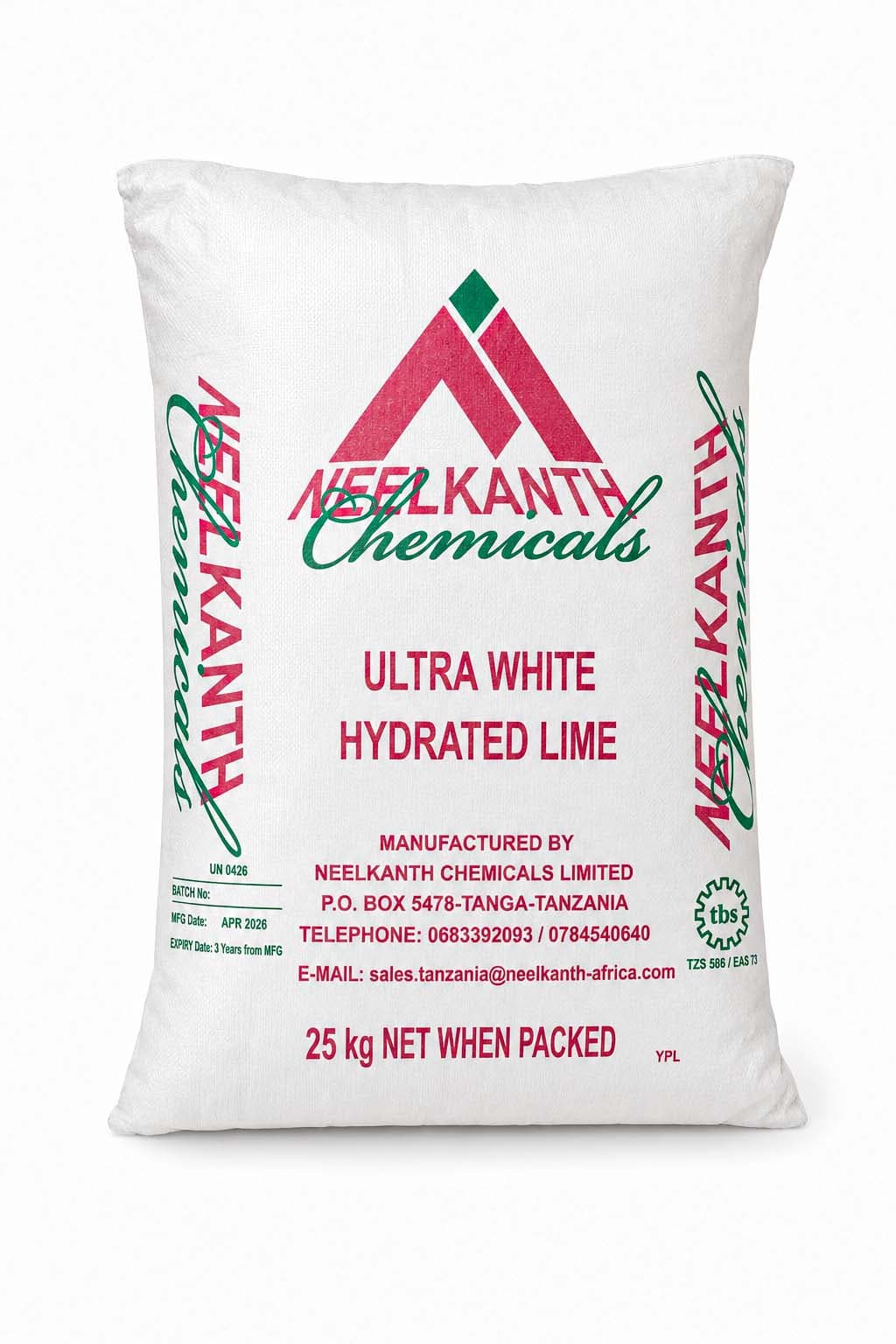 Hydrated lime 25 kg bulk stock bag