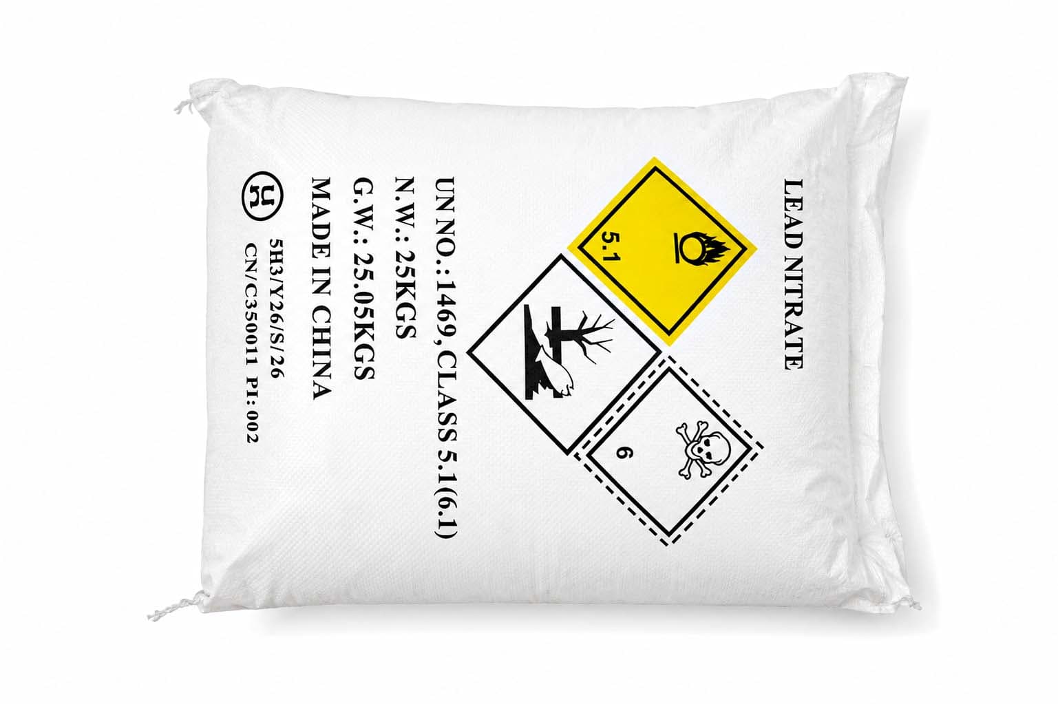 Lead nitrate bulk stock bag