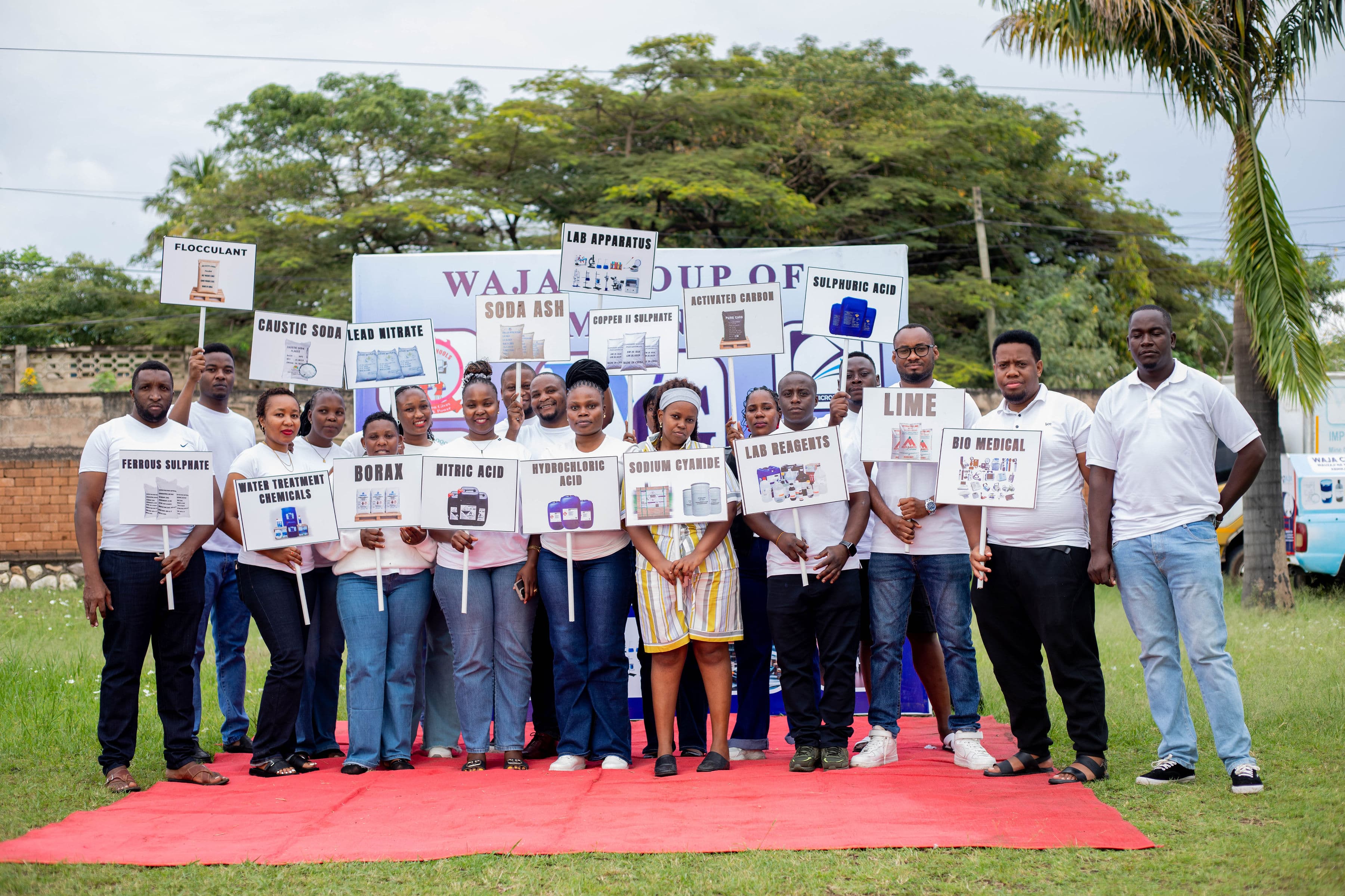 Waja General team holding company product and service placards